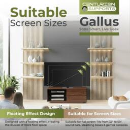 "Centurion Supports GALLUS TV Cabinet for up to 55"" Flat Screen TVs Entertainment TV Unit in Walnut" - thumbnail 2