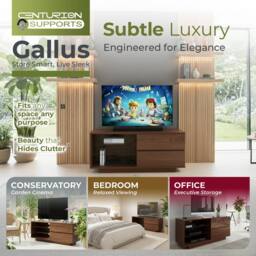 "Centurion Supports GALLUS TV Cabinet for up to 55"" Flat Screen TVs Entertainment TV Unit in Walnut" - thumbnail 3