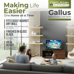 "Centurion Supports GALLUS TV Cabinet for up to 55"" Flat Screen TVs Entertainment TV Unit in Walnut" - thumbnail 5