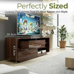 "Centurion Supports GALLUS TV Cabinet for up to 55"" Flat Screen TVs Entertainment TV Unit in Walnut" - thumbnail 9