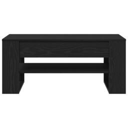 Berkfield Home Black Oak Coffee Table - 102x55x45 cm, Made of Engineered Wood - Size: 102 x 55 x 45 cm - thumbnail 6