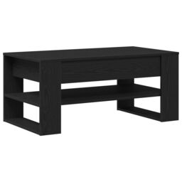 Berkfield Home Black Oak Coffee Table - 102x55x45 cm, Made of Engineered Wood - Size: 102 x 55 x 45 cm - thumbnail 5