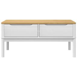 Berkfield Home Beautiful Coffee Table FLORO White 99x55.5x45 cm Solid Pine Wood - thumbnail 5