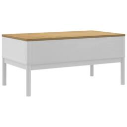 Berkfield Home Beautiful Coffee Table FLORO White 99x55.5x45 cm Solid Pine Wood - thumbnail 7
