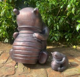 Inspirational Gifting Large Winnie-The-Pooh Ornament Sculpture For A Home or Garden in Bronze - thumbnail 5