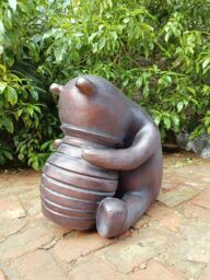 Inspirational Gifting Large Winnie-The-Pooh Ornament Sculpture For A Home or Garden in Bronze - thumbnail 2