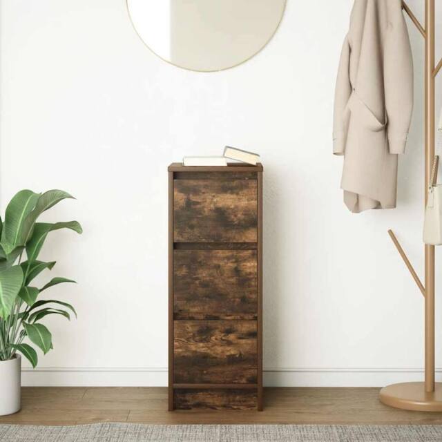 Berkfield Home Sideboard Smoked Oak 29.5x34x76 cm Engineered Wood in Brown - image 1