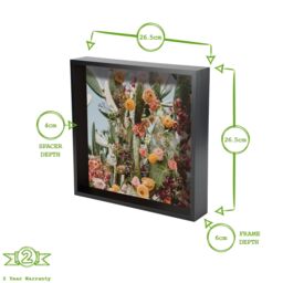 "Nicola Spring 3D Deep Box Photo Frames - 10 x 10"" - Pack of 2 in White" - thumbnail 4