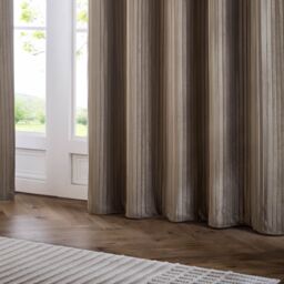 Paoletti Corinthian Velvet Room Darkening Eyelet Curtain Pair in Light Brown - Size: 117 cm width x 183 cm drop - thumbnail 5