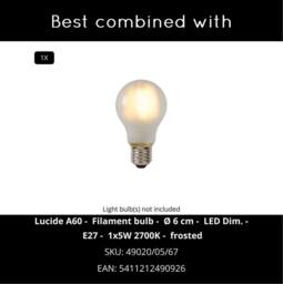 Lucide 'ARUBA' Dimmable Stylish Classic Garden Outdoor Wall Light 1xE27 in Black - thumbnail 5