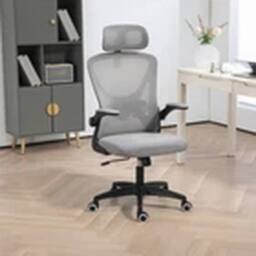 Kelvenix Ergonomic Office Chair With Adjustable Armrests Mesh Chair in Grey