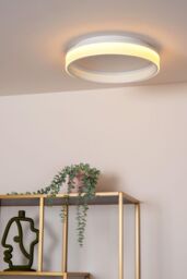 Lucide 'ESTREJA' Stylish Indoor Dimmable Decorative Flush Ceiling Light in White - thumbnail 5