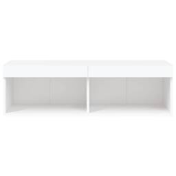 Berkfield Home TV Cabinet with LED Lights White 100x30x30 cm - Size: 100 x 30 x 30 cm - thumbnail 8