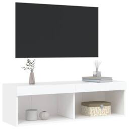 Berkfield Home TV Cabinet with LED Lights White 100x30x30 cm - Size: 100 x 30 x 30 cm - thumbnail 6