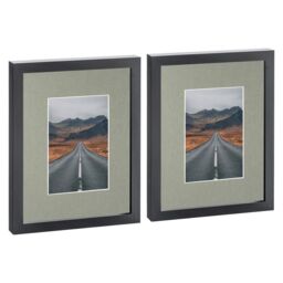 "Nicola Spring Photo Frames with 4"" x 6"" Mount - 8"" x 10"" - White Mount - Pack of 2 in Black" - thumbnail 1
