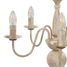 Berkfield Home Elegant Chandelier Antique White 5 x E14 Bulbs in Off-White - thumbnail 5