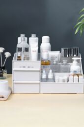 Living and Home Cosmetic Organisers for Skincare Organiser, Desk Organizer for Dresser and Bathroom in White - thumbnail 6