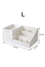 Living and Home Cosmetic Organisers for Skincare Organiser, Desk Organizer for Dresser and Bathroom in White - thumbnail 8