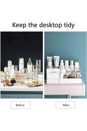 Living and Home Cosmetic Organisers for Skincare Organiser, Desk Organizer for Dresser and Bathroom in White - thumbnail 4