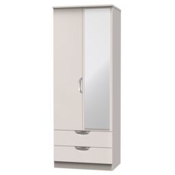 Ready Assembled 2 U Holborn Tall 2 Door 2drw Mirrored Wardrobe (Ready Assembled) in Taupe - thumbnail 3