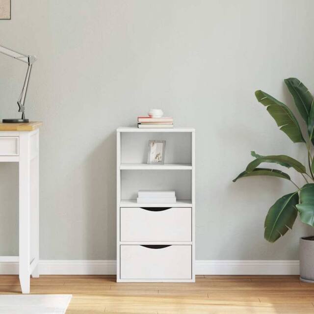 Berkfield Home Side Cabinet with Drawers ODDA White 40x24x79 cm Solid Wood Pine - Size: 40 x 24 x 79 cm - image 1