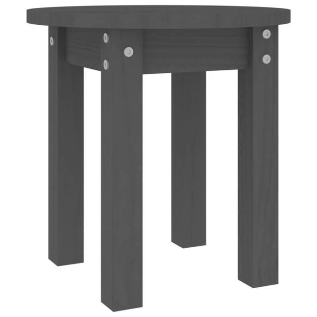Berkfield Home Coffee Table Grey Ø 35x35 cm Solid Wood Pine in Charcoal - image 1