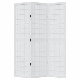 Berkfield Home Room Divider 3 Panels White Solid Wood Paulownia - thumbnail 4