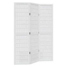 Berkfield Home Room Divider 3 Panels White Solid Wood Paulownia - thumbnail 2