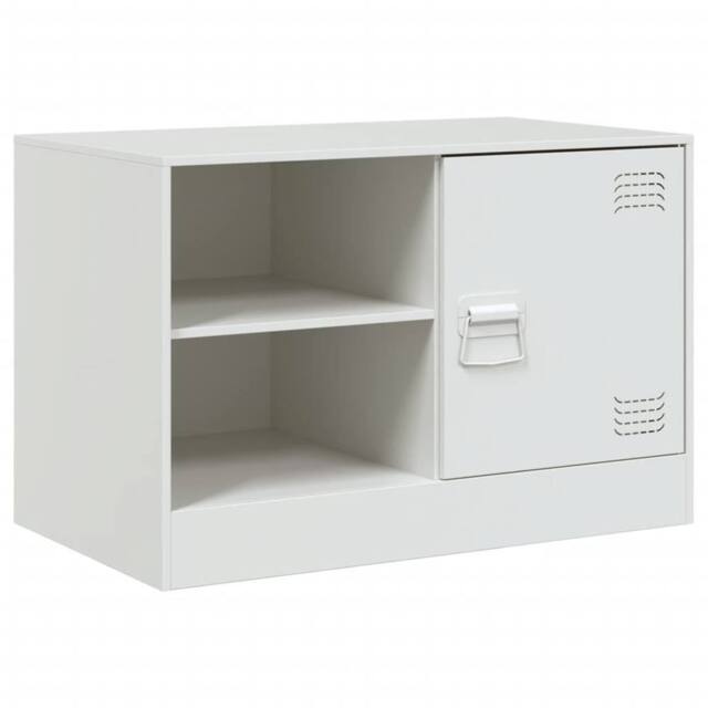 Berkfield Home TV Cabinet White 67x39x44 cm Steel - Size: 67 x 39 x 44 cm - image 1