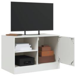 Berkfield Home TV Cabinet White 67x39x44 cm Steel - Size: 67 x 39 x 44 cm - thumbnail 5
