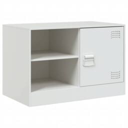 Berkfield Home TV Cabinet White 67x39x44 cm Steel - Size: 67 x 39 x 44 cm