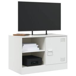 Berkfield Home TV Cabinet White 67x39x44 cm Steel - Size: 67 x 39 x 44 cm - thumbnail 4
