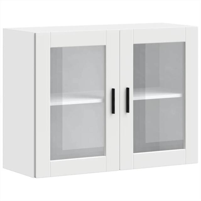 Berkfield Home Kitchen Wall Cabinet with Glass Door Porto White - image 1