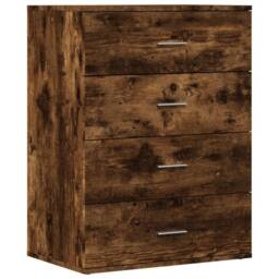 Berkfield Home Sideboard Smoked Oak 60x39x80 cm Engineered Wood in Brown - Size: 60 x 39 x 80 cm - thumbnail 1