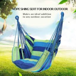 NESTLUNE Hanging Chair, Garden Hammock Chair&Portable Cotton - Size: 100 cm x 15 cm - thumbnail 1