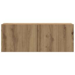 Berkfield Home Wall Mounted TV cabinets 4 pcs Artisan Oak Engineered Wood in Brown - thumbnail 7