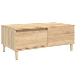 Berkfield Home Decorative Coffee Table Sonoma Oak 90x50x36.5 cm Engineered Wood in Light Tan - thumbnail 3