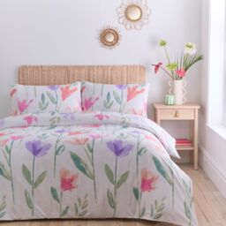 Portfolio Home Charlotte Floral Duvet Cover Quilt Set with Pillowcase - Size: Double - thumbnail 1