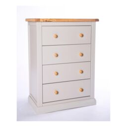 Cabinet Bits Loreo 4 Drawer Chest of Drawers Wood Knob in Light Grey - thumbnail 3