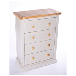Cabinet Bits Loreo 4 Drawer Chest of Drawers Wood Knob in Light Grey - thumbnail 2