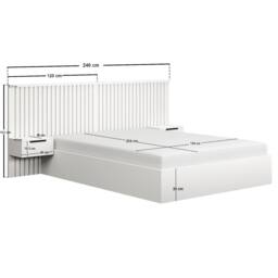 Solace+Co Taylor Hotel Ottoman Bed with Side Tables White - Size: Double - thumbnail 6