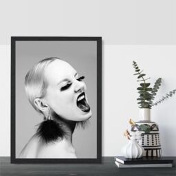 ARTZE Woman with Attitude Fashion Black & White Photo Framed Print SIZE: A2 with Black Frame - Size: A3 - thumbnail 2