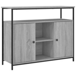Berkfield Home Sideboard Grey Sonoma 100x35x80 cm Engineered Wood - Size: 100 x 35 x 80 cm - thumbnail 2