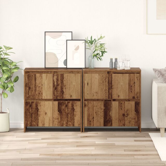 Berkfield Home Sideboard 2 pcs Old wood 70 x 41 x 75 cm Engineered wood in Brown - image 1