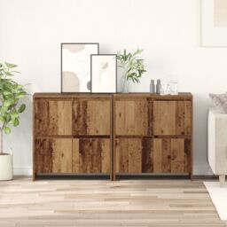 Berkfield Home Sideboard 2 pcs Old wood 70 x 41 x 75 cm Engineered wood in Brown - thumbnail 1