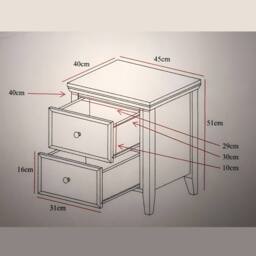 Amani Modern Satin White Nightstand - 2 Drawer Compact Side Table - Size: 1 Pack - thumbnail 5