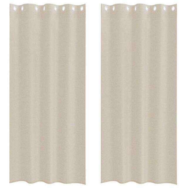 Berkfield Home Curtains with Curtains 2 pcs Sand 140 x 260 cm Polyester in Beige - image 1