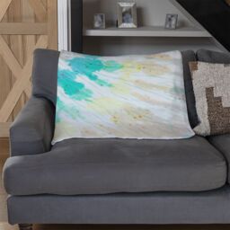 Benjamin Tate Design Tie Dye Pattern Shibori Print Blanket in Natural - Size: 120 cm x 150 cm - thumbnail 2