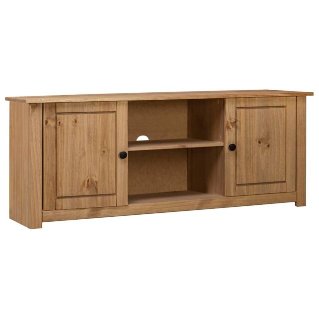 Berkfield Home TV Cabinet 120x40x50 cm Solid Pine Wood Panama Range in Brown - Size: 120 x 40 x 50 cm - image 1