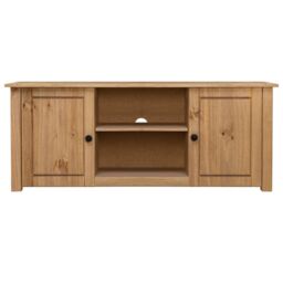 Berkfield Home TV Cabinet 120x40x50 cm Solid Pine Wood Panama Range in Brown - Size: 120 x 40 x 50 cm - thumbnail 2